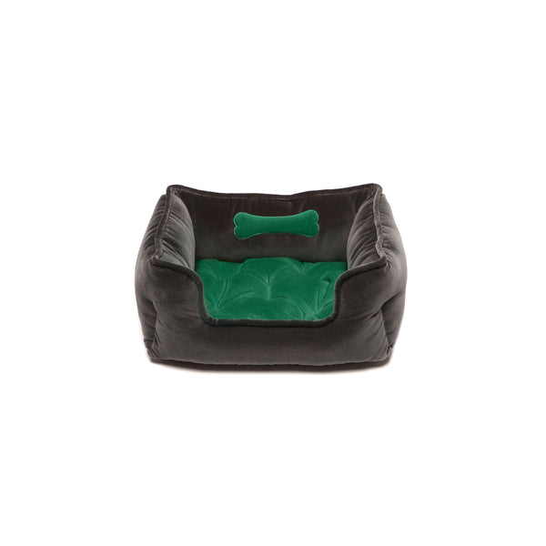 Monogramm Small Square Dog Bed Grey-Green
