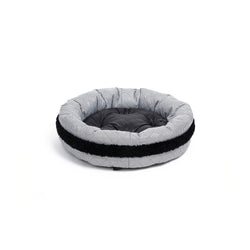 Moon Small Round Dog Bed Black-White