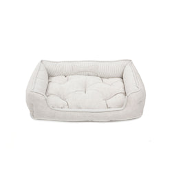 Caramel Medium Square Dog Bed Beige-Offwhite