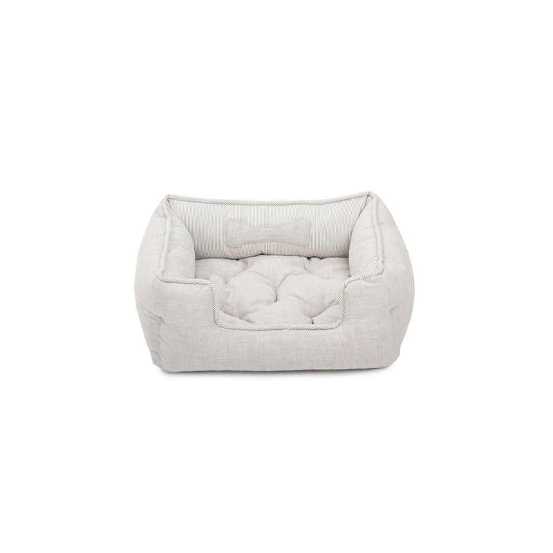 Caramel Small Square Dog Bed Beige-Offwhite